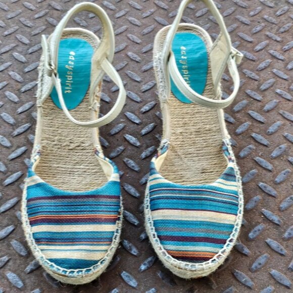 Easy Spirit Women Sandal Wedge Espadrille ESBAYSPRAY Shoe Fabric Upper Size 9M - Picture 3 of 10